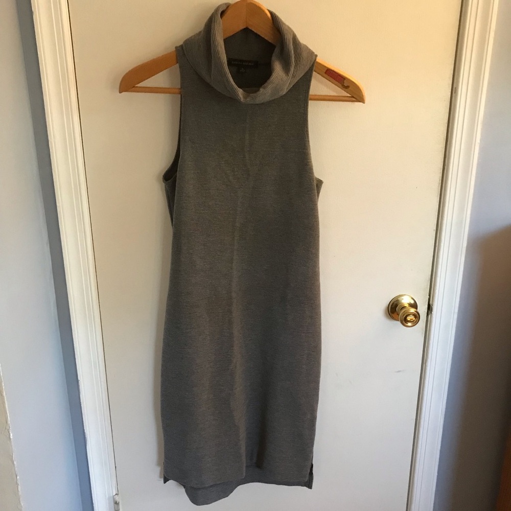 Banana Republic size S Gray ribbed cowl neck dress